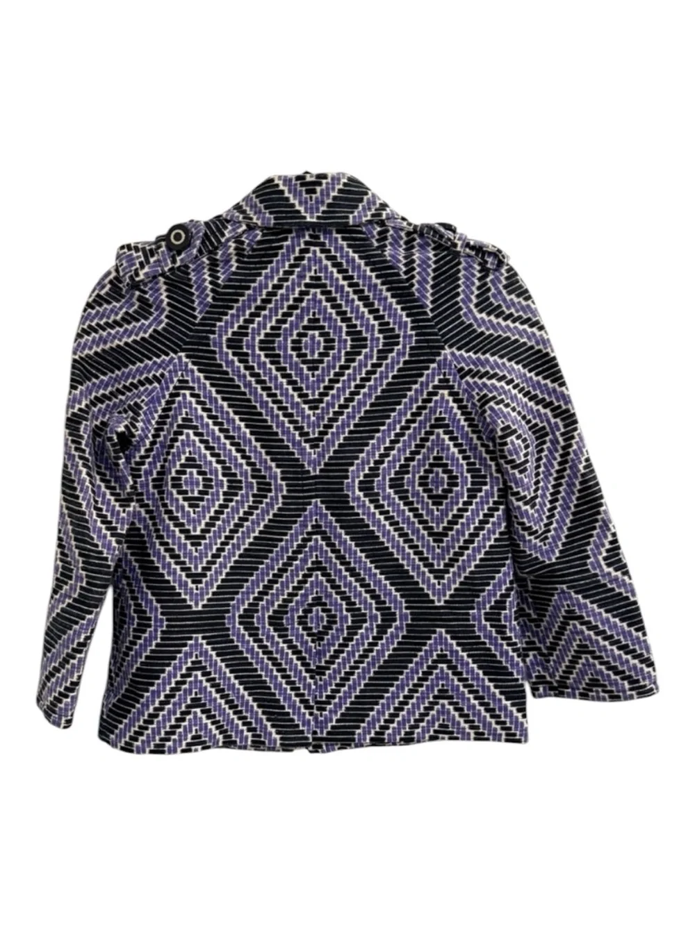 Tory Burch Black and Purple Woven Diamond Melchor Jacket